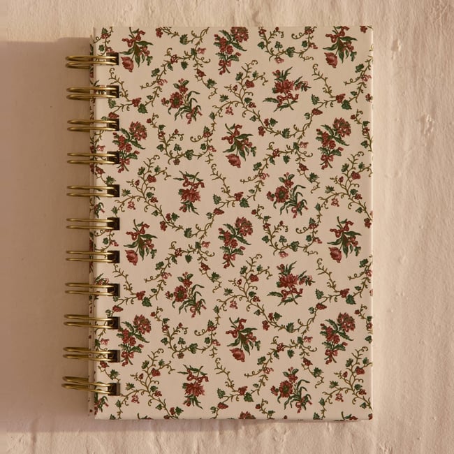 Carnet spiralé ligné A6, 80 pages ecru <span itemprop=