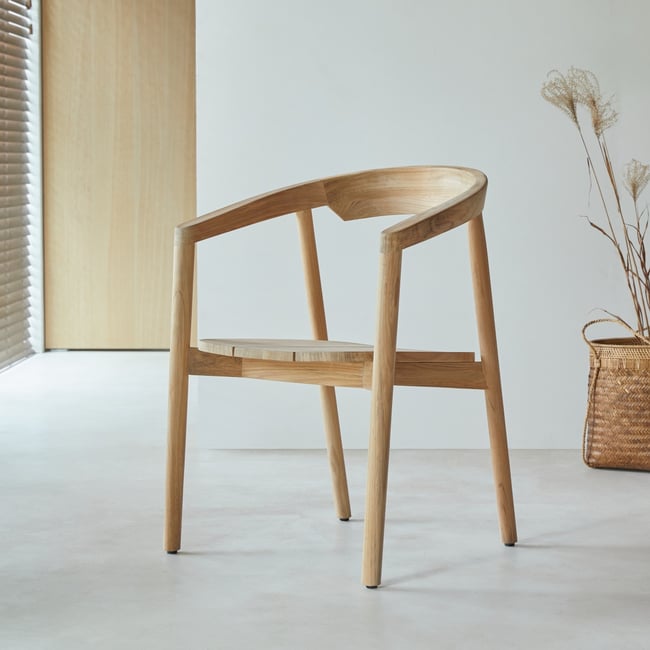 Chaise en Teck massif, FRANCIA Couleur naturel <span itemprop=