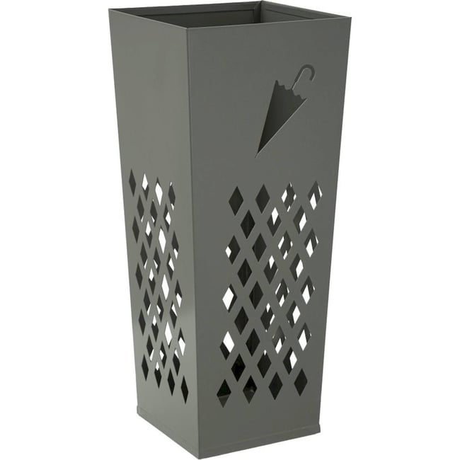 Porte-parapluie en métal ajouré graphique Couleur gris <span itemprop=
