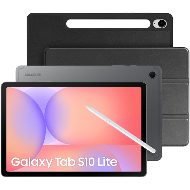 Tablette Android Pack Galaxy Tab S10 Lite 10.9 avec Galaxy IA + BookCover gris <span itemprop=