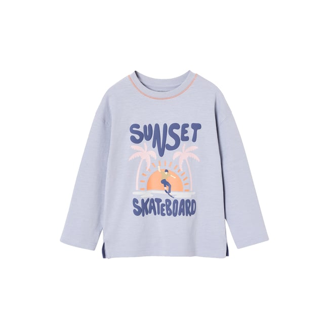 T-shirt manches longues bleu clair <span itemprop=