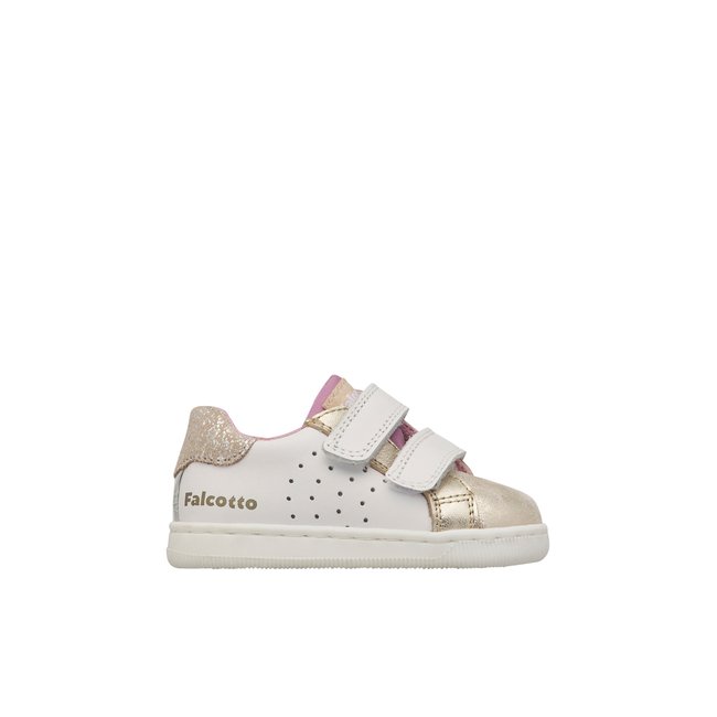 Baskets en cuir et en daim KINER LOW VL blanc-platine- <span itemprop=
