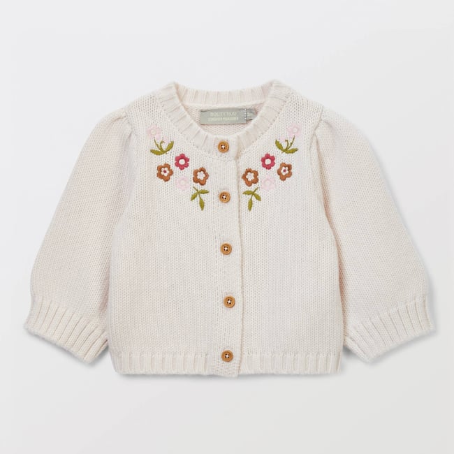 Cardigan brodé naturel <span itemprop=
