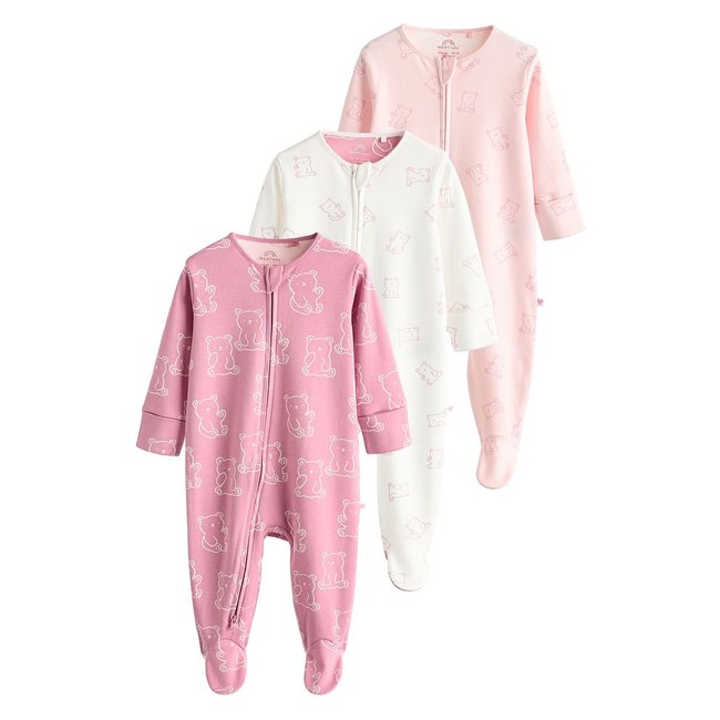 Dors-bien imprimé pour bébé, lot de 3 rose <span itemprop=