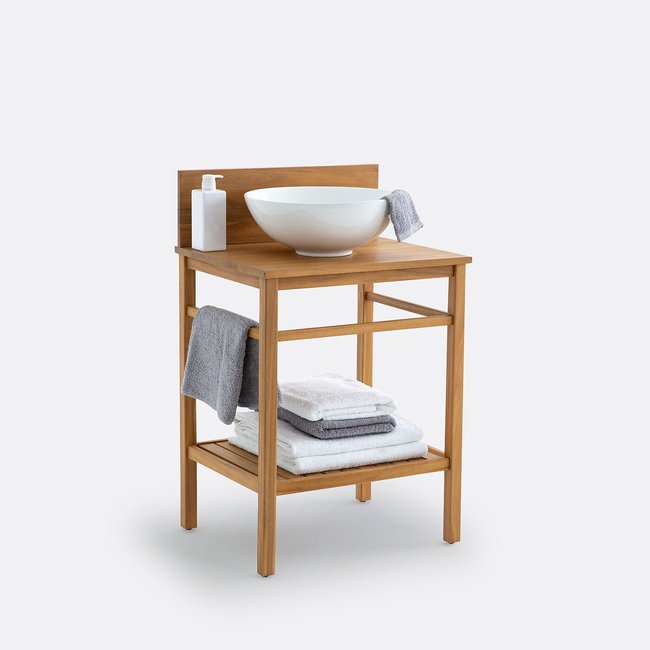 Meuble sous vasque Mercure, Acacia, 60 cm naturel <span itemprop=
