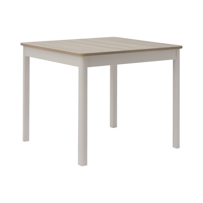 Table à manger carrée décor bois et blanc - ADELINE Couleur bois clair <span itemprop=