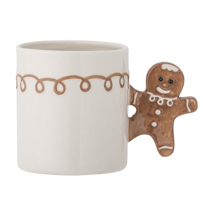 Mug grès noël bonhomme pain d'épices  Ginnie Couleur blanc <span itemprop=