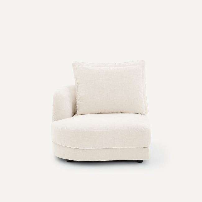 Demi-canapé gauche, modulable en velours chenille, TIBERIO - AM.PM