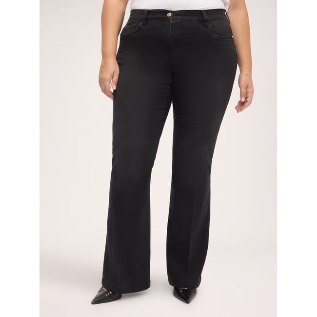 Jean Flare lavage foncé noir <span itemprop=