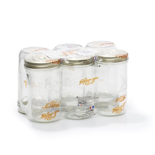 Lot de 6 terrines en verre Ø 100mm , LE PARFAIT transparent <span itemprop=