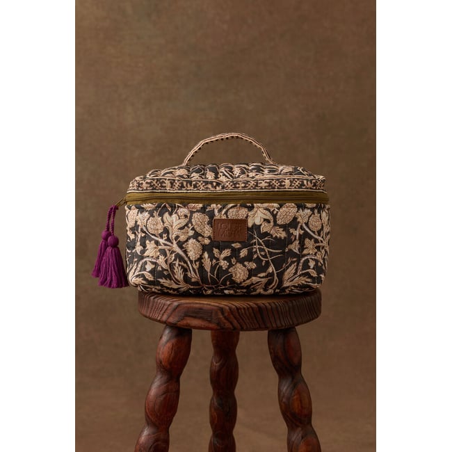 Beauty case vanity stampa floreale, LAETY fantasia beige/nero LOUISE MISHA