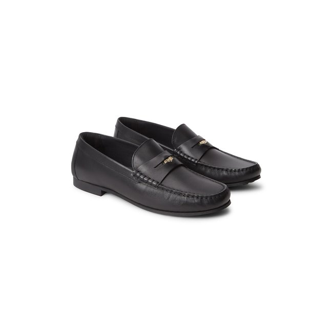 Mocassins en cuir, Coin Classic noir <span itemprop=