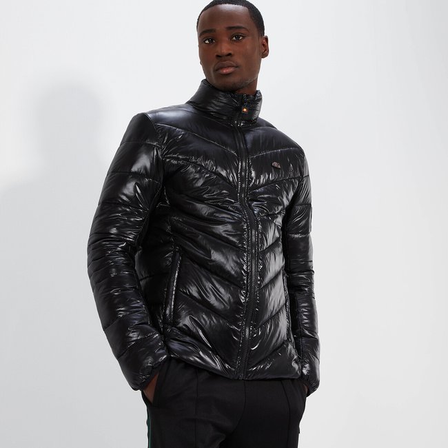 Embroidered Logo Padded Jacket with Zip Fastening, black, ELLESSE