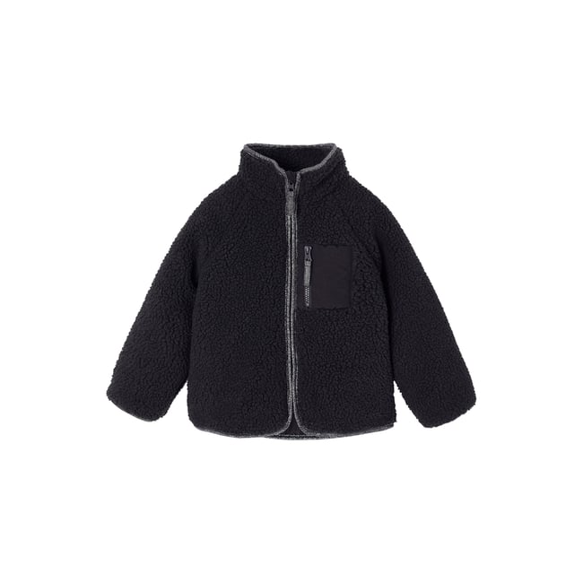Veste en sherpa Fille anthracite <span itemprop=