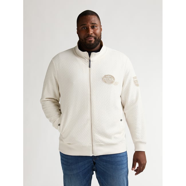 Cardigan décontracté grande taille kilómetro blanc seashell <span itemprop=