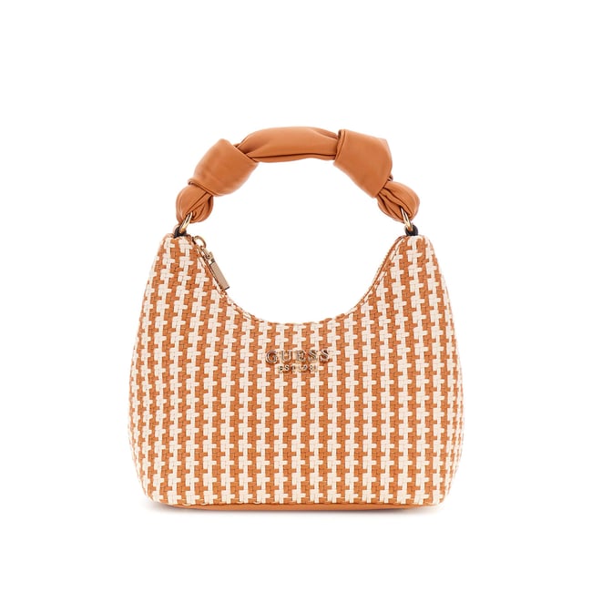 Mini Sac Hobo Mirema Tressé marron multi <span itemprop=