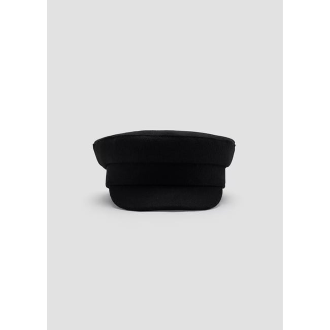 Casquette de marin en tissu doux noir <span itemprop=