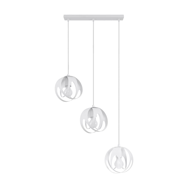 Suspension Acier Blanc E27 3 Tulos Line Couleur blanc <span itemprop=