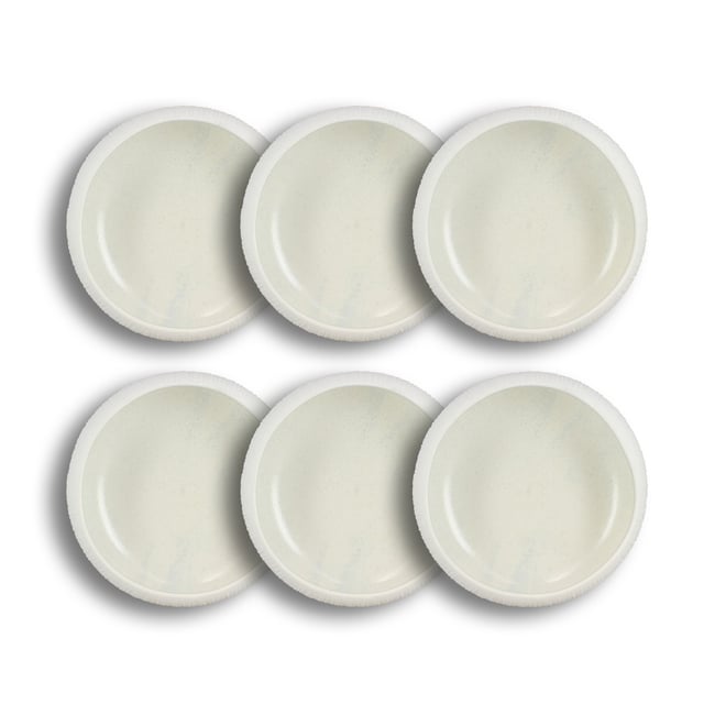Lot de 6 bols en porcelaine 18cm, URUS Couleur blanc-bleu <span itemprop=