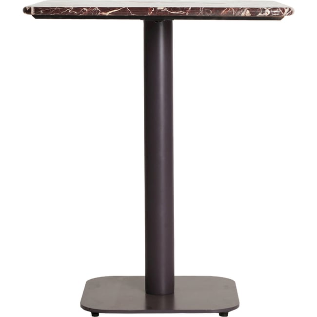 Table de bar en marbre collection VACIO Couleur bordeaux marbré et mûre <span itemprop=