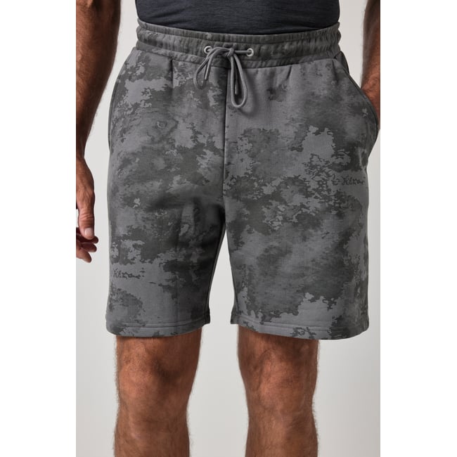 Bermuda en molleton, taille élastique anthracite <span itemprop=