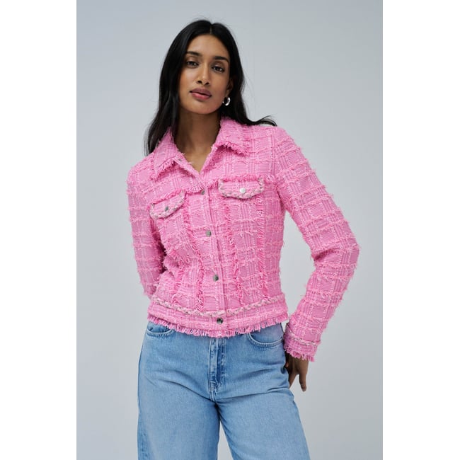 MANTEAU EN TWEED rose <span itemprop=