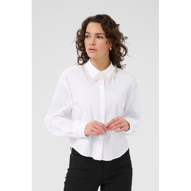 Chemise à manches longues blanc optical white <span itemprop=
