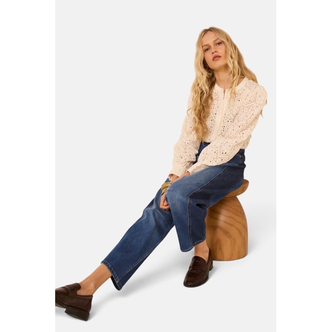 Jean ballon bicolore en coton ROBINSON stone used <span itemprop=