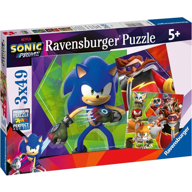 Puzzle Les aventures de Sonic 3x49 pcs bleu <span itemprop=