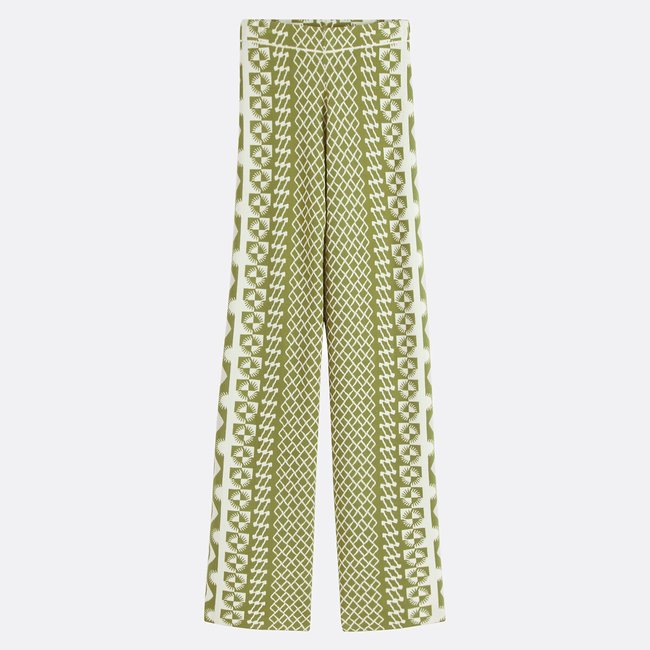 Pantalon fluide et large imprimé, JONAS kaki/blanc <span itemprop=