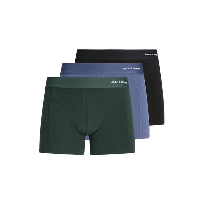 Confezione da 3 boxer tinta unita nero+blu+verde JACK & JONES