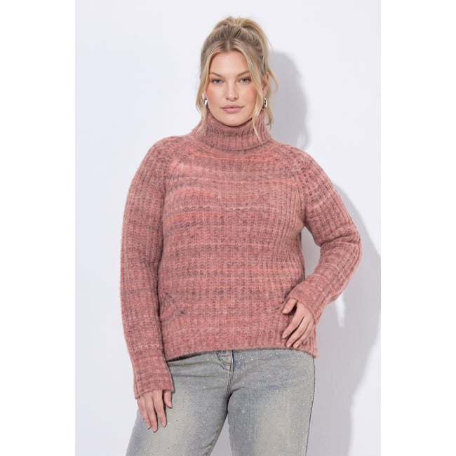 Pull en maille côtelée brun cannelle <span itemprop=