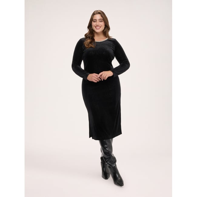 Robe Glam avec applications noir <span itemprop=
