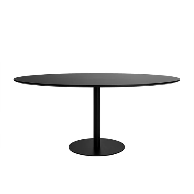 Table à manger design ovale L170 cm HALIA Couleur noir <span itemprop=