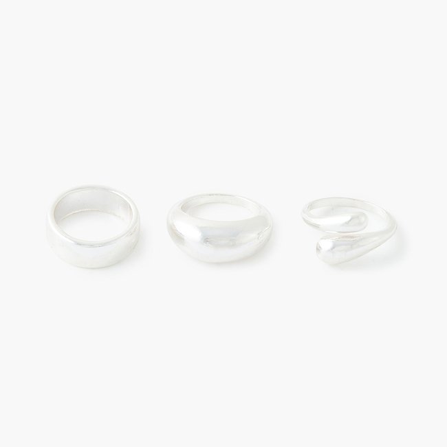 Sets de bagues Chrome City argenté <span itemprop=