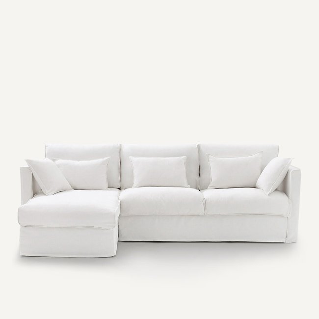 Eckschlafsofa Camille, gecrashtes Leinen - AM.PM