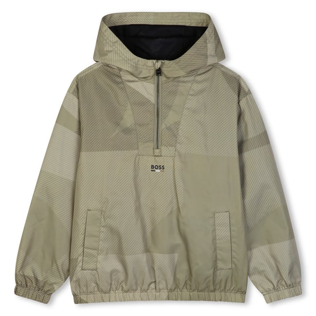 Coupe-vent à capuche gris <span itemprop=