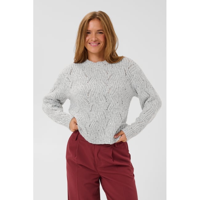 Pullover tricoté gris harbor mist melange <span itemprop=