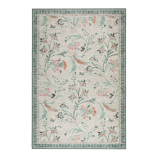 English Floral Eco-Washable Rug, multi-coloured, HUG RUG