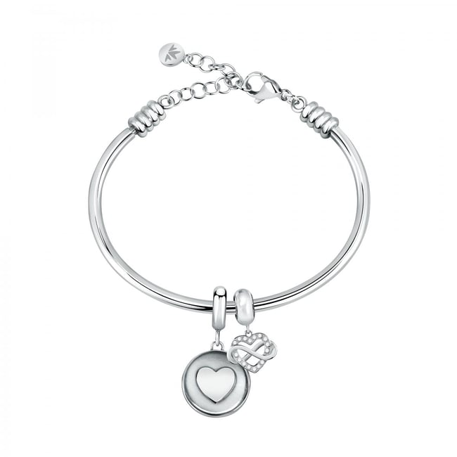 Bracelet en acier et cristaux DROPS argent <span itemprop=
