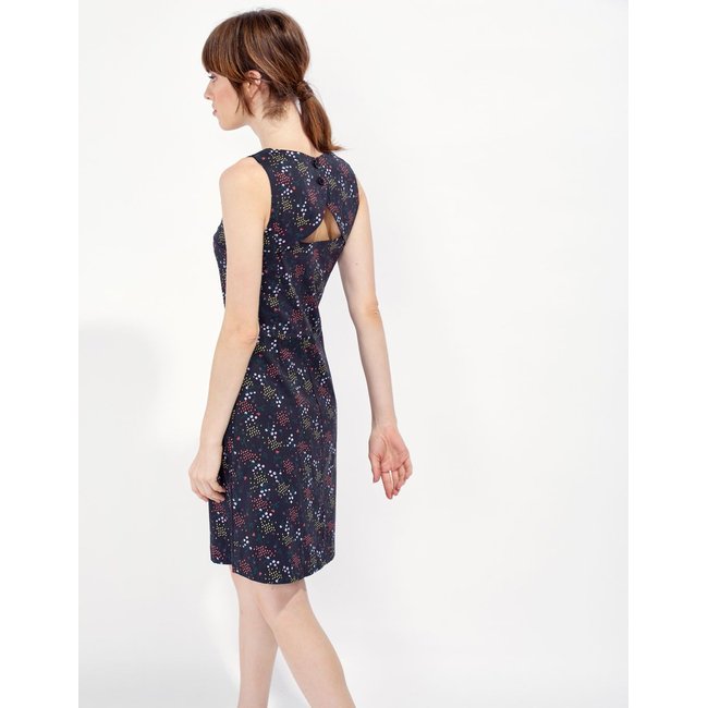Robe courte imprimée KHADIJA noir rosé <span itemprop=
