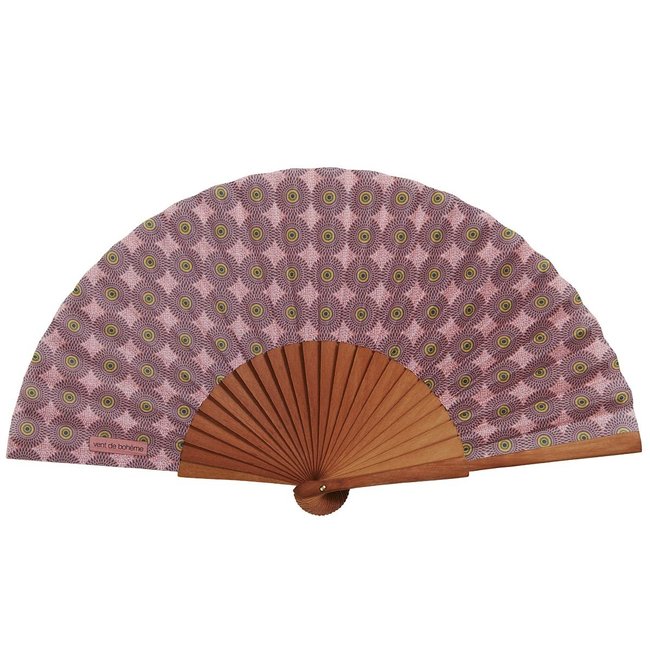 Eventail bois de merisier HANOI rose <span itemprop=