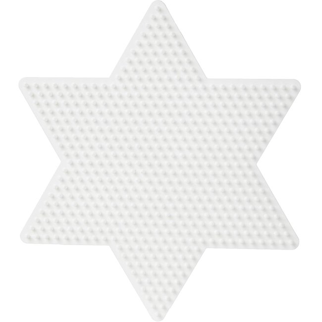 Plaque grande étoile perles plastique Midi blanc <span itemprop=