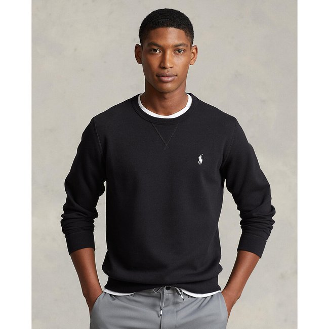 Embroidered logo cotton jumper with crew neck black Polo Ralph Lauren La Redoute