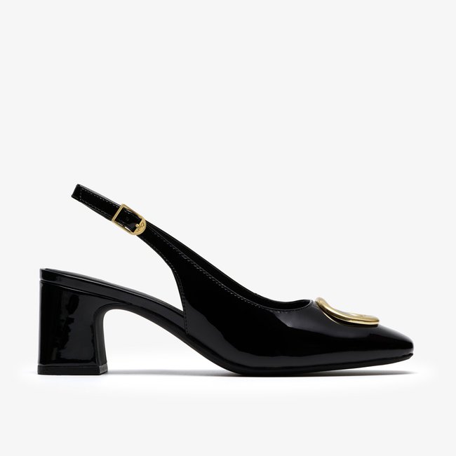 Escarpins Cuir FERNIE SLING noir <span itemprop=