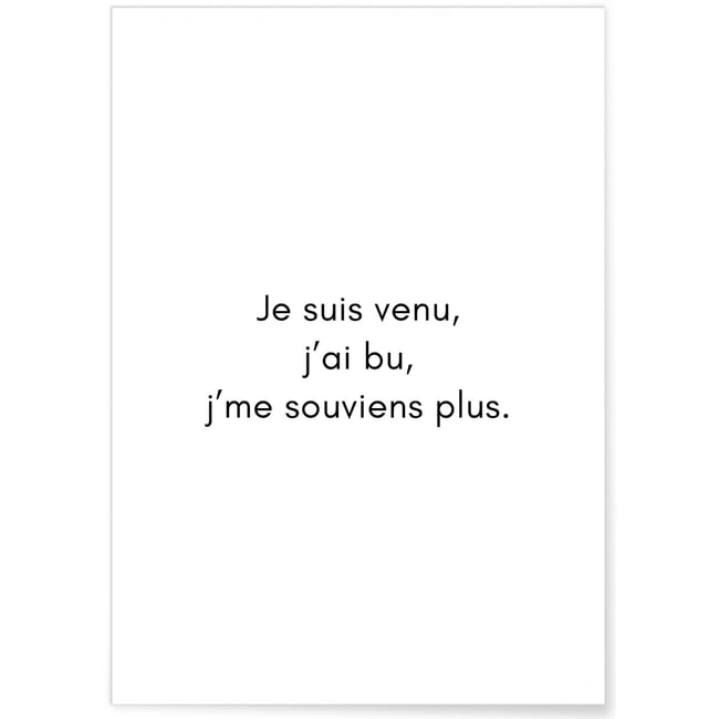 Affiche Je suis venu Couleur blanc <span itemprop=