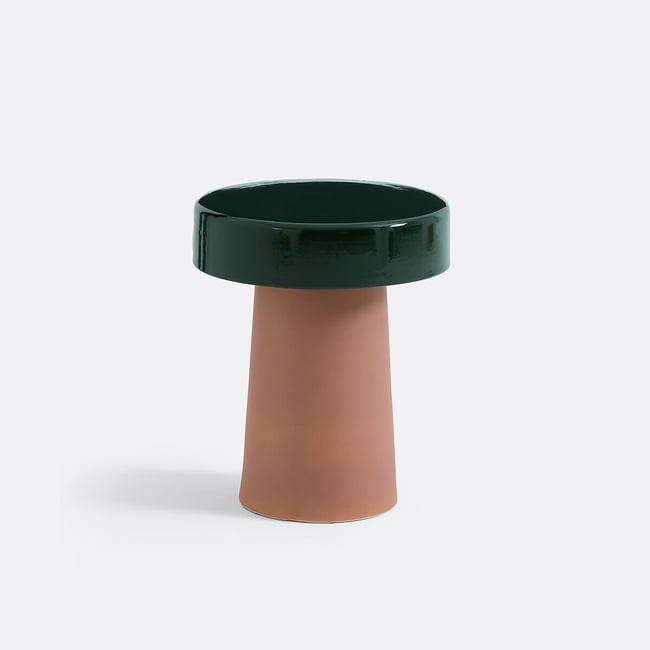 Mesa de apoio, em cerâmica lacada brilhante e mate, JIMNA verde/rosa <span itemprop=