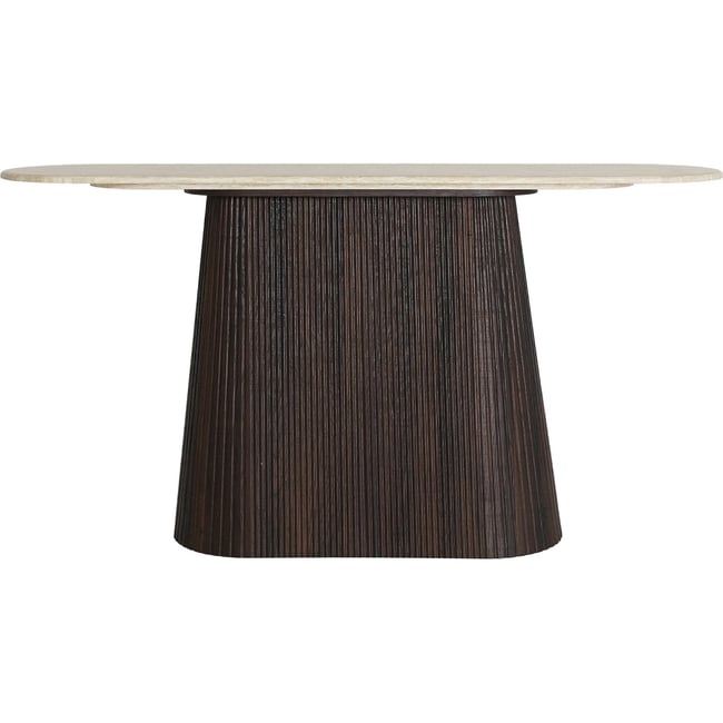 Console bois et marbre collection verona Couleur marron et beige <span itemprop=