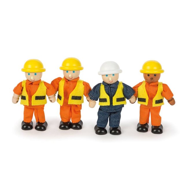 Figurines en bois Bâtisseurs orange <span itemprop=