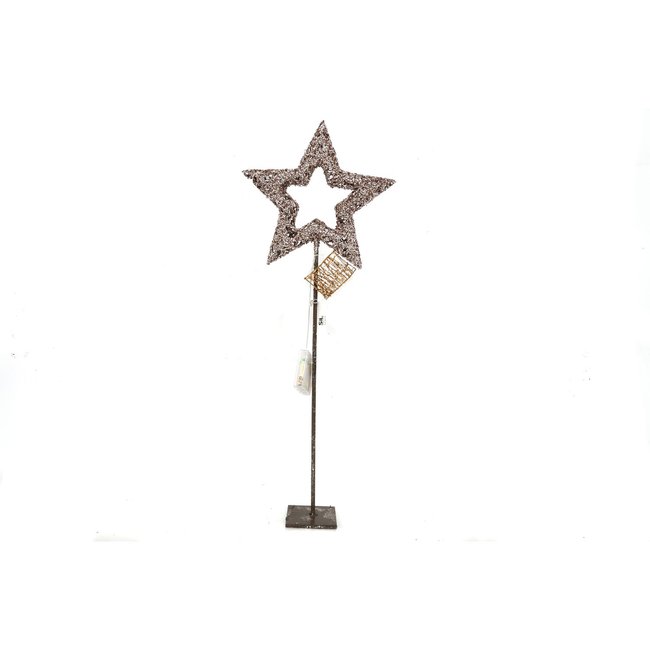 Décoration de Noël lumineuse Etoile Design Couleur marron <span itemprop=